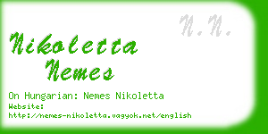 nikoletta nemes business card